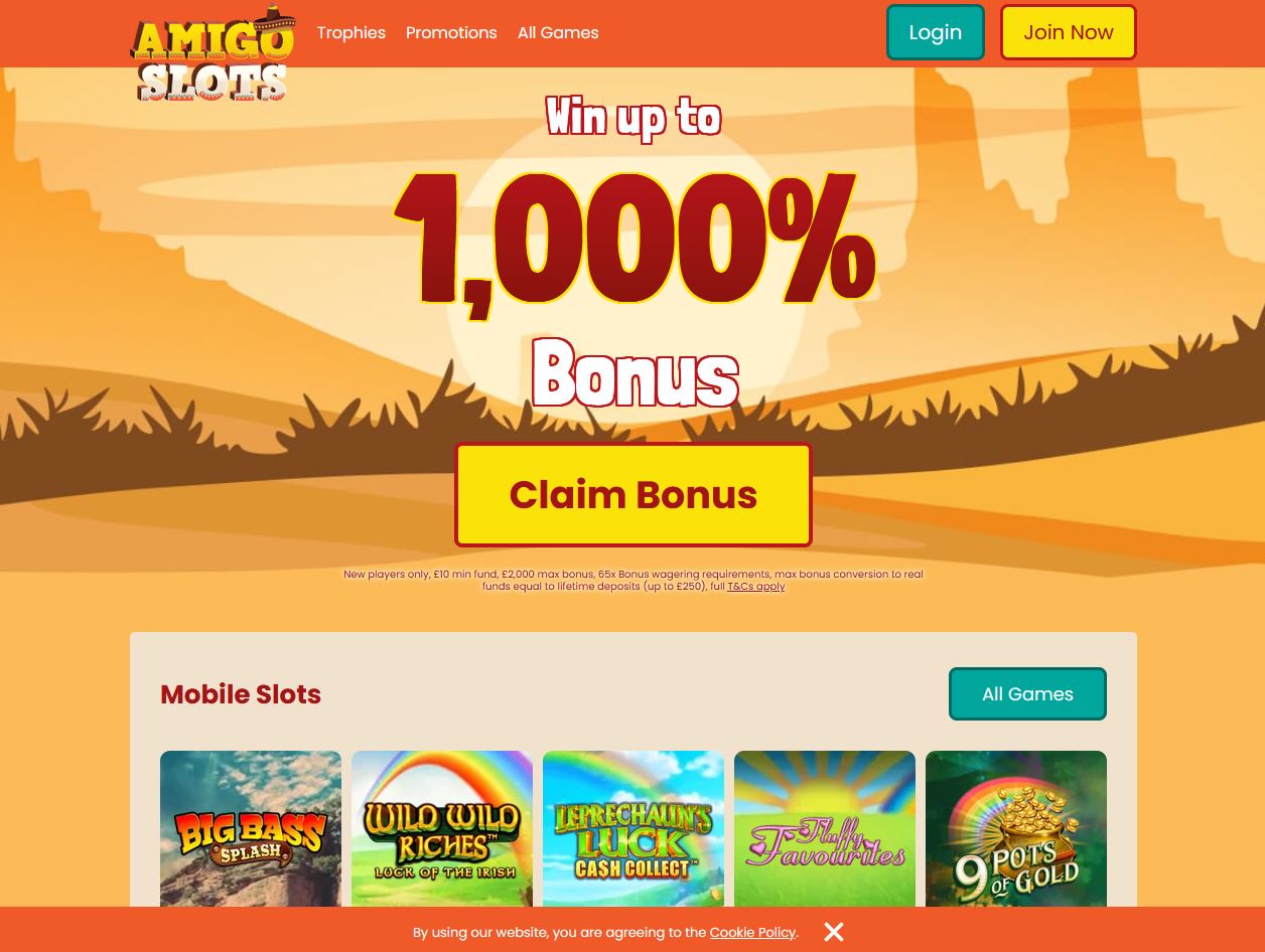 Amigo Slots Website Screenshot