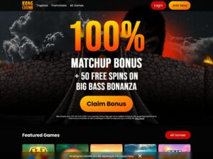 Kong Casino Website Screenshot