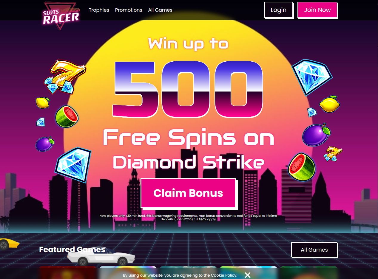 Slots Racer Website Screenshot