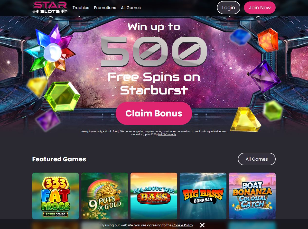 Star Slots Website Screenshot