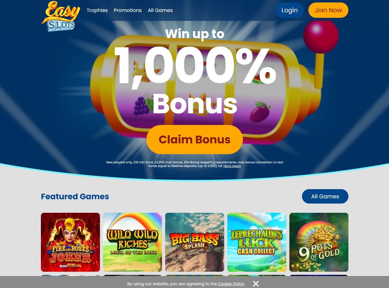 Easy Slots Website Screenshot