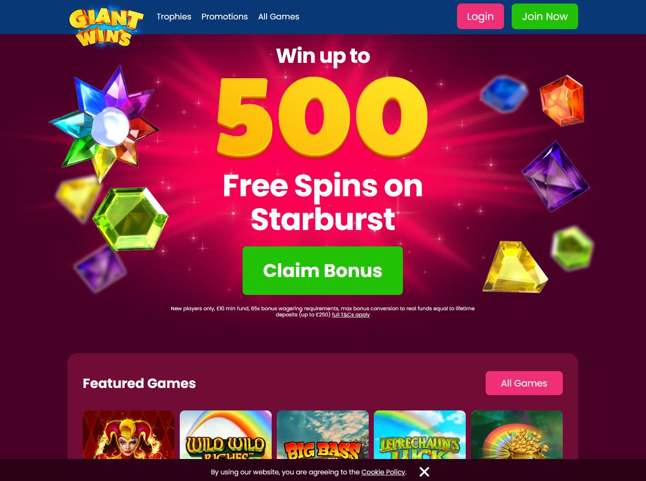 Giant Wins Website Screenshot