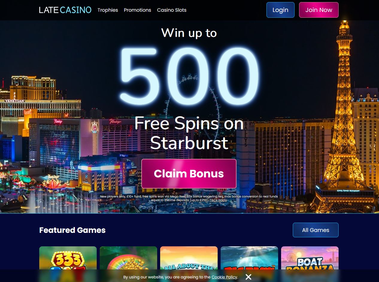 Late Casino Website Screenshot