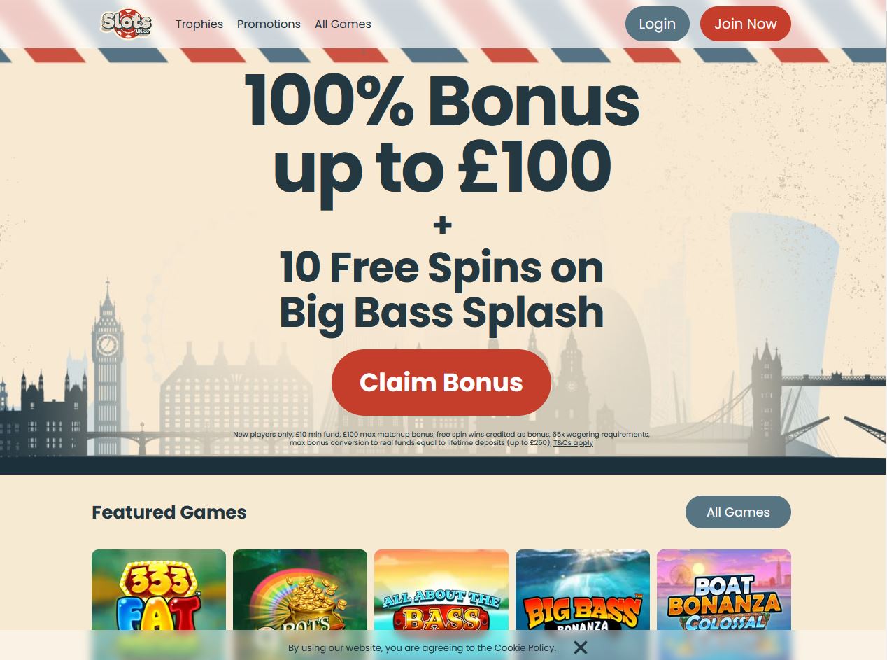 Slots UK Website Screenshot