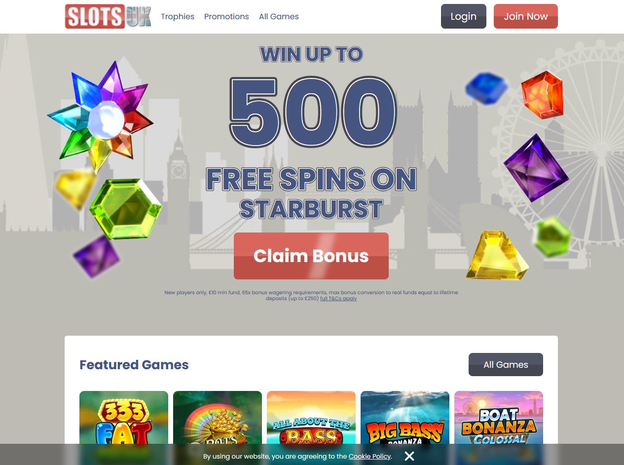 Slots UK Website Screenshot